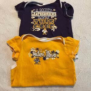 LOT of 2 Russell Athletic Western Illinois University Bodysuits Size 24 Months